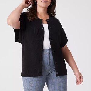 Lane Bryant Classic short sleeve button front cardigan